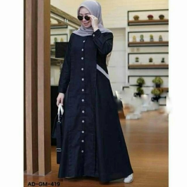 Wanda dress/Ninos /Ninos Design/ Big size/ Gamis - Hitam, S