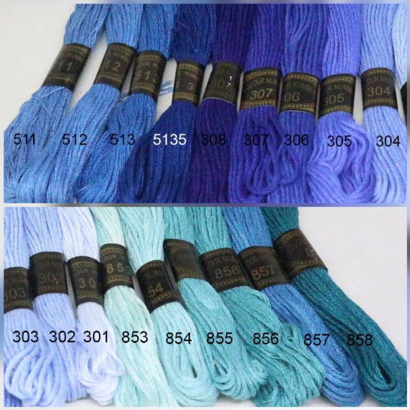 Benang sulam Rose (Varian BIRU)