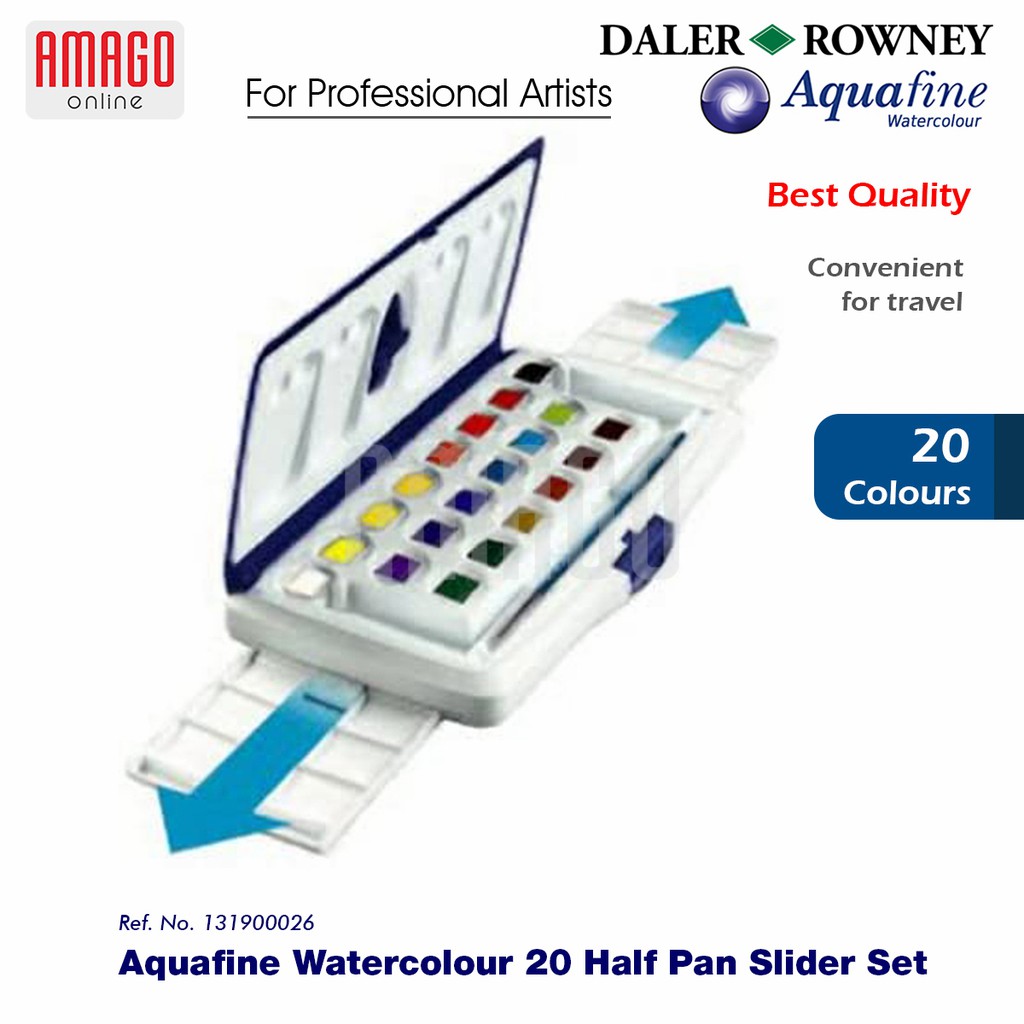 DALER-ROWNEY - AQUAFINE 20 HALF PAN WATER COLOUR SLIDER SET - 131900026