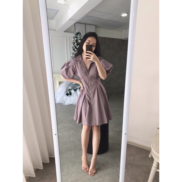 Selim Label Megan Dress Korean Mini Dress Wrap Dress Lilit Wanita