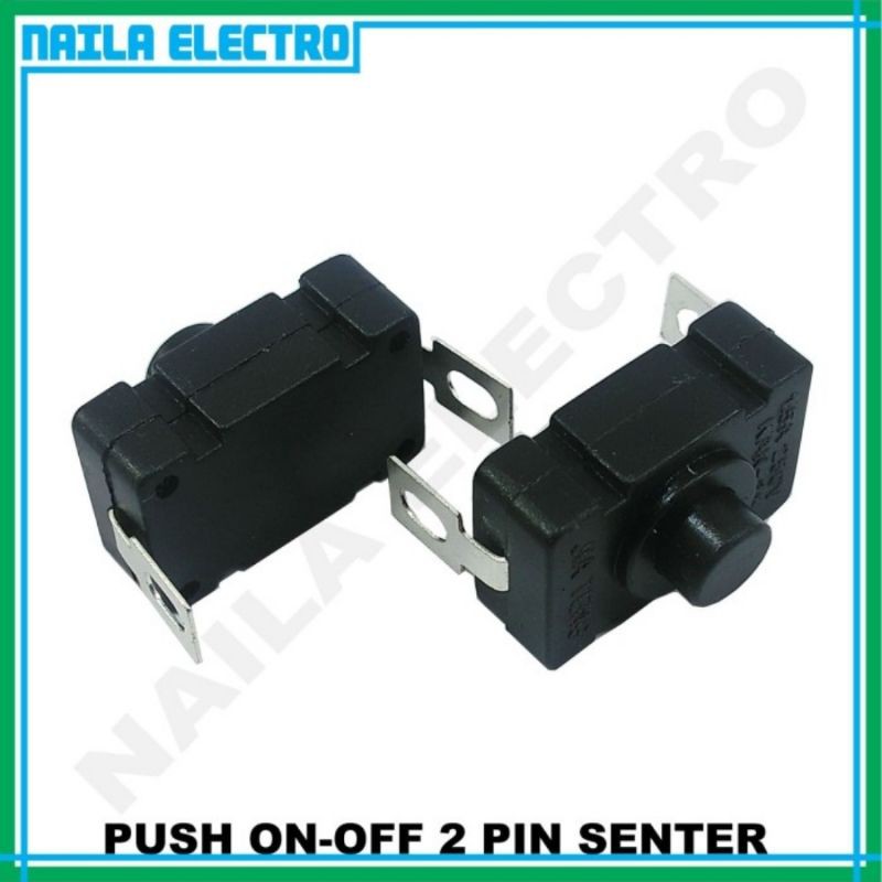 Switch Push On Off 2 Pin Senter - Saklar On Off 2 Kaki