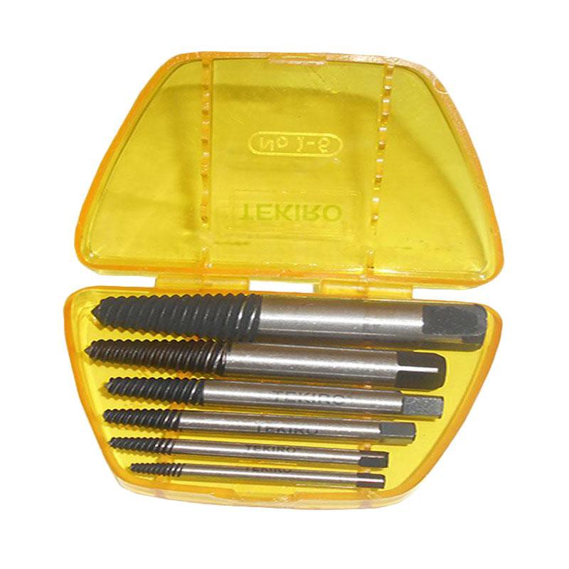 TEKIRO Screw Extractor 6 Pcs Pembuka Baut Set Tap Balik