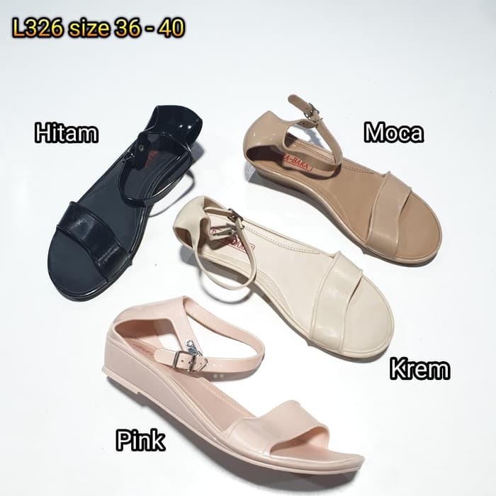  jelly  sandal  wanita  tali  barabara sendal wedges import 