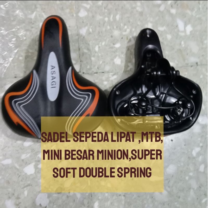 Sadel Sepeda Lipat dan MTB,MINI besar,MINION double spring PER  super soft Busa nyaman