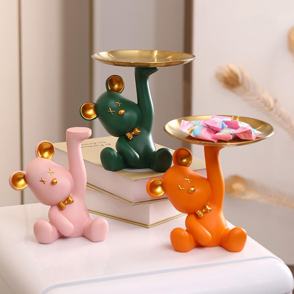 TOP Bear Storage Tray Desk Home Decor Pajangan Meja Ruang Tamu Patung Ornamen