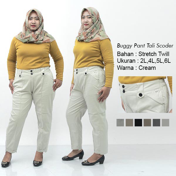 309 OFFICE PANTS JELITA CELANA BAHAN FORMAL KANTOR 4L5L6L8L Baggy Pants Jumbo Cream Chino / Celana Kerja Wanita Jumbo / Celana Kantor Big Size Wanita Modern / Celana Karet Katun Kekinian Model Terbaru / Celana Super Big Seragam Wanita