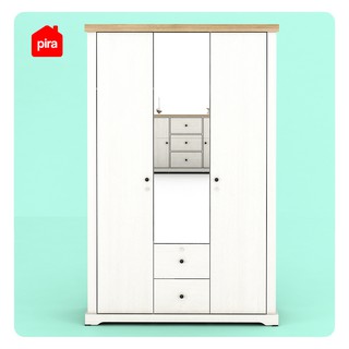 Pira Ingrid WD3 Lemari  Pakaian  Kayu  Terang Putih White 