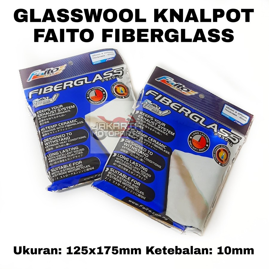 GLASSWOOL GASPUL KNALPOT FAITO FIBERGLASS PEREDAM KNALPOT UNIVERSAL