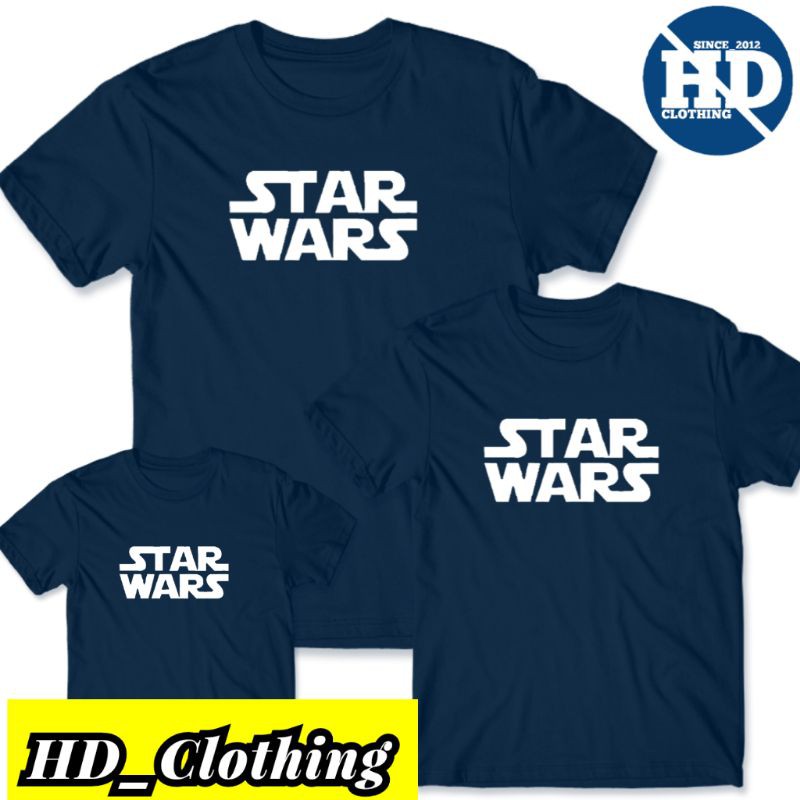 Kaos Couple Keluarga Motif Superhero Tulisan Starwars - HD Clothing