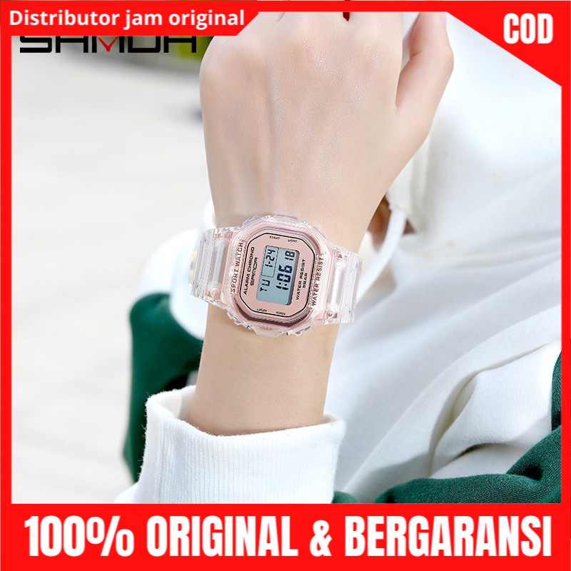 Jam Jm Tangan Tngn Wanita Pria Cowok Digital Original Tali Rubber Chronograph Anti Air SANDA 2009