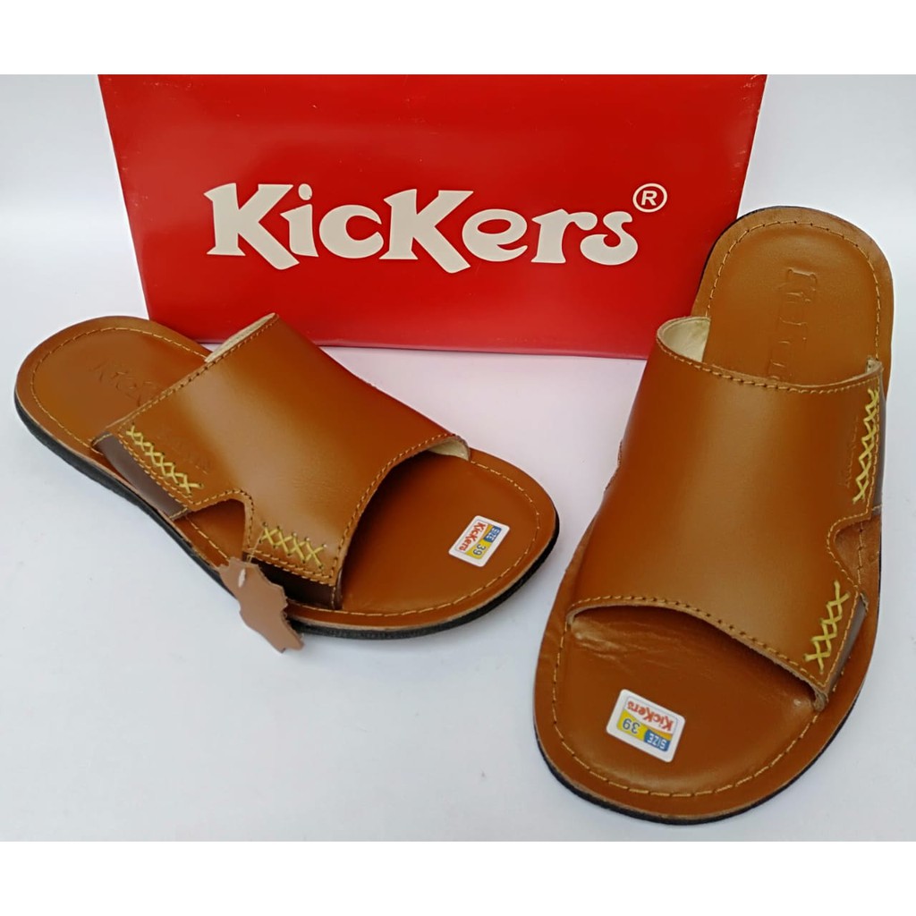 Sandal kulit pria grade kickers original casual selop asli dewasa murah berkualitas terbaru COD