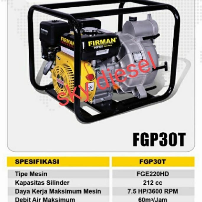 pompa sedot lumpur /*trushpump* FIRMAN FGP30T