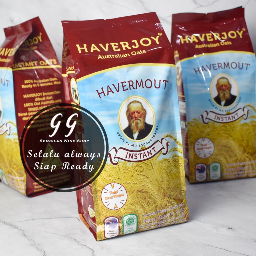 

HAVERMOUT HAVERJOY INSTANT Australian OATS 1 KG OATMEAL INSTAN Merah Oat Havermut