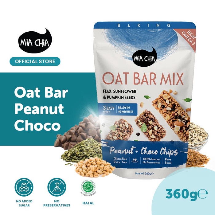 

Jual Mia Chia Oat Bar Peanut Choco - Healthy Organic Granola