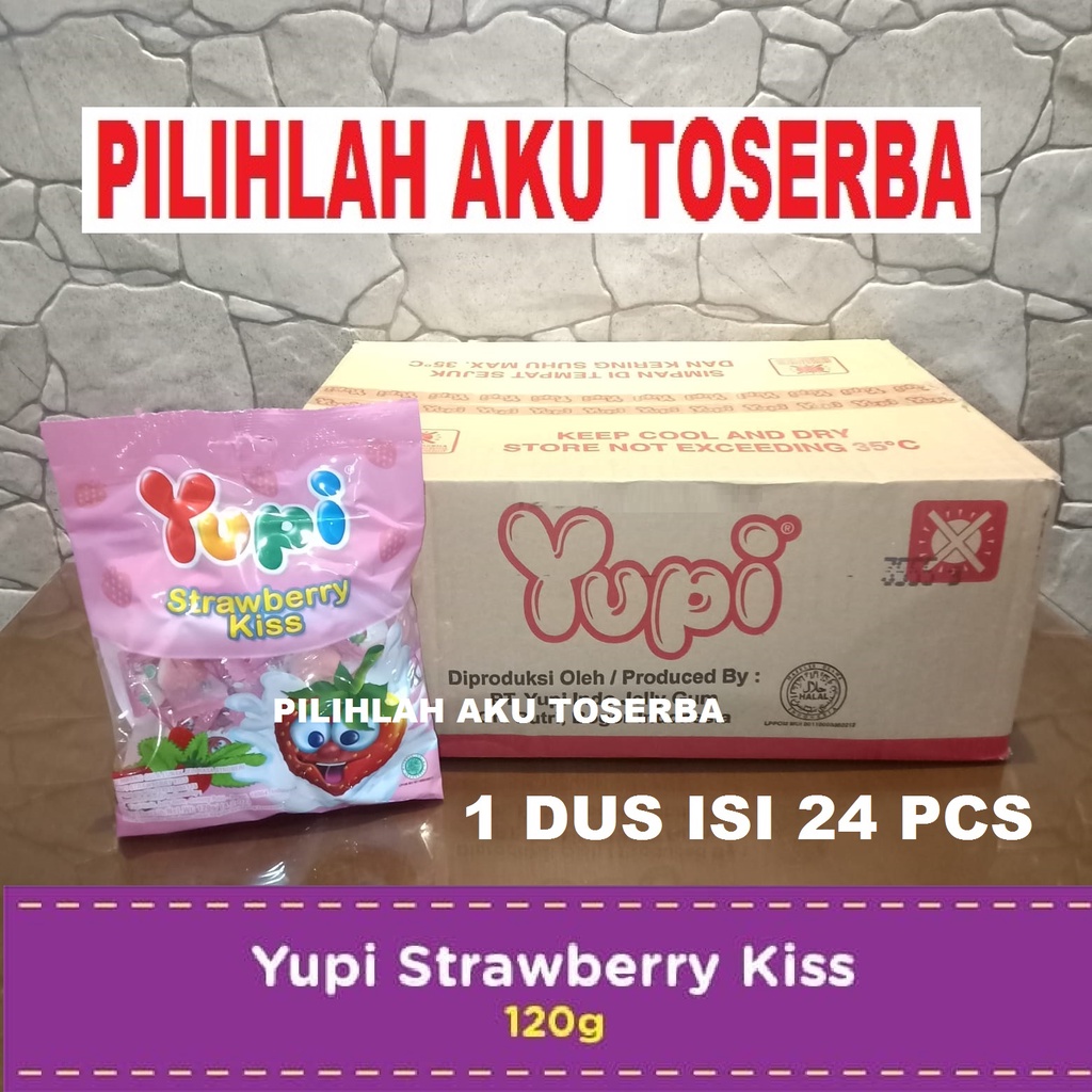 

YUPI STRAWBERRY KISS 120 gram - ( HARGA 1 DUS ISI 24 BUNGKUS )