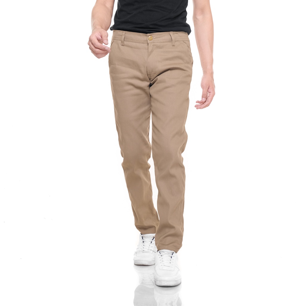 Dottore Mocca | Celana Panjang Chino Hitam Pria Cowok Basic Chino Pants | FORIND x Giant Flames