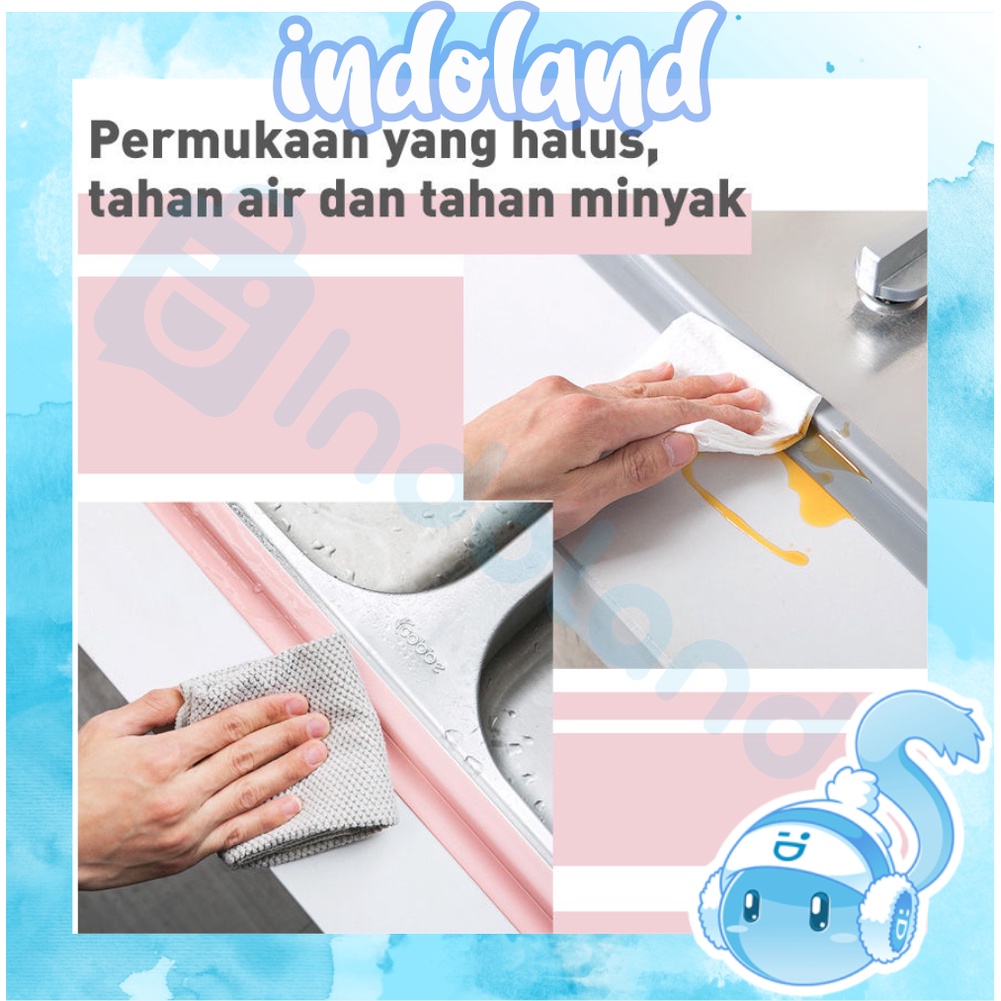 ☀ INDOLAND ☀ R554 Tape Perekat Sticker Anti Jamur Air Minyak PVC Wastafel Dapur Kamar Mandi