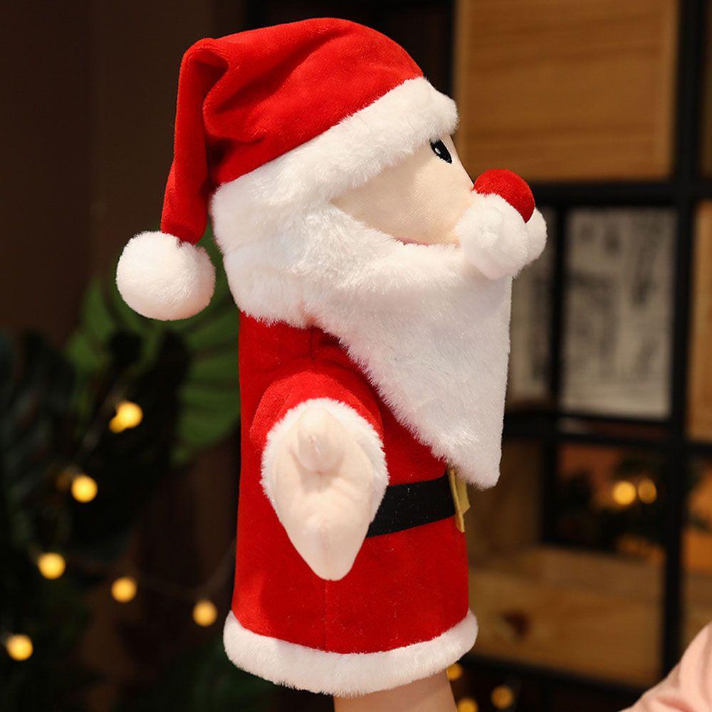 Lanfy Santa Claus Hand Puppet Boneka Tangan Santa Claus Kartun Hadiah Natal Aktivitas Boneka Karakter Mainan Boneka Boneka Aksesoris Anak Mainan Mewah