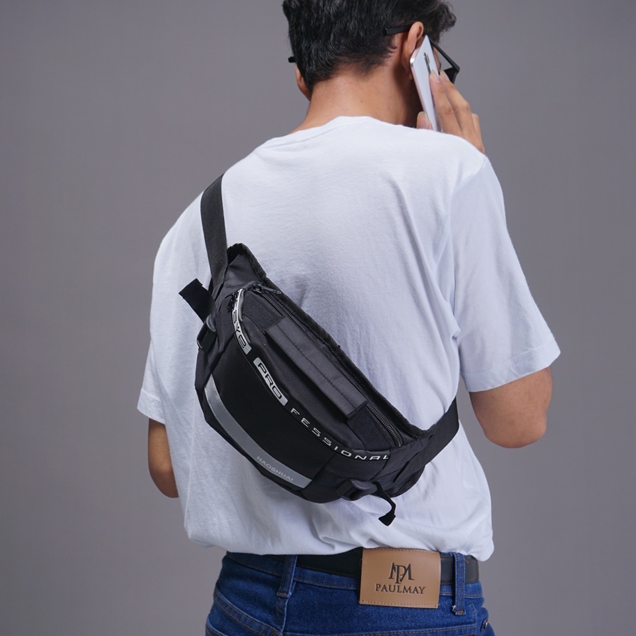 Tas Selempang Pria Multifungsi Anti Air Waistbag Fashion Pria ewl08