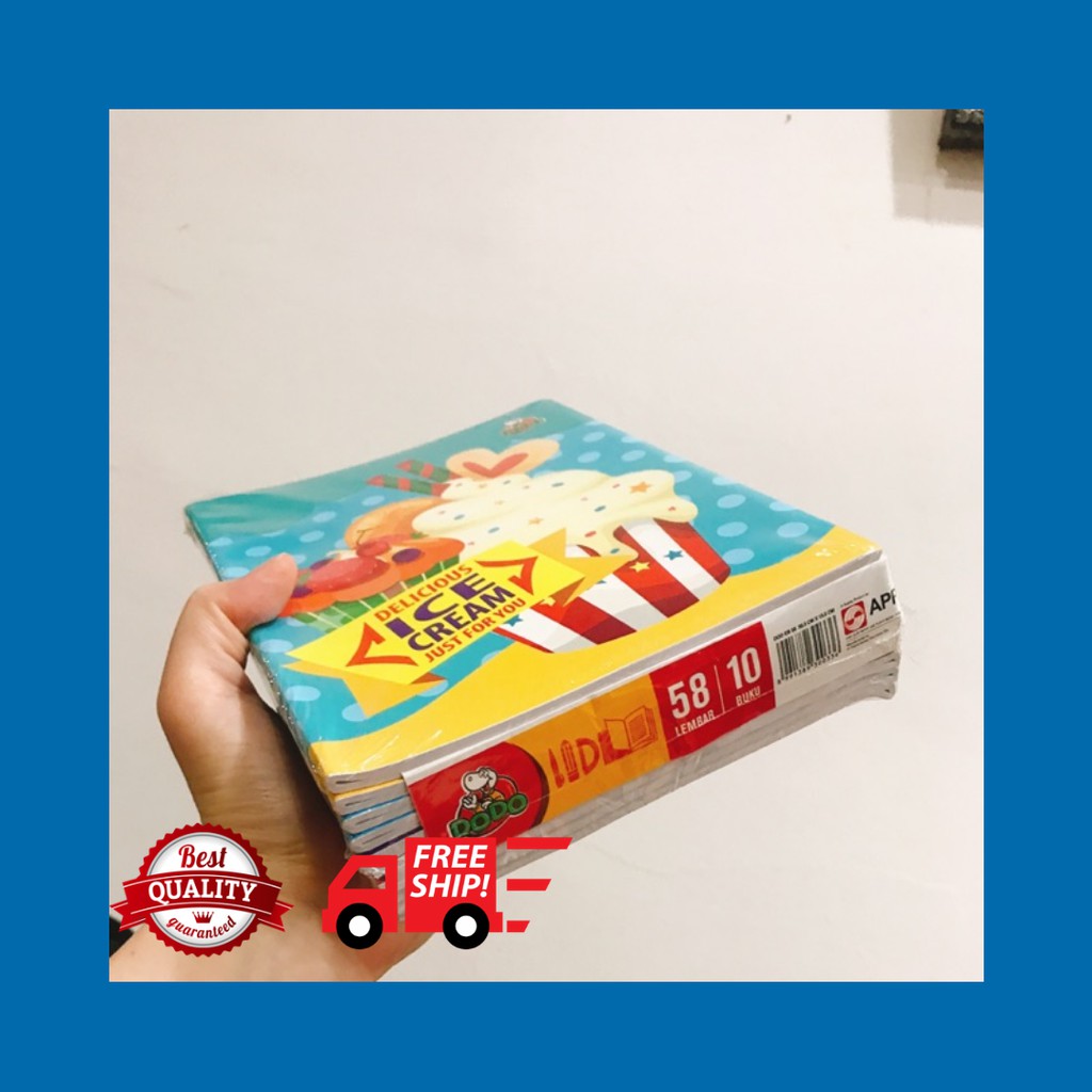 

Buku Tulis Dodo 58 lembar 1 paket isi 10 buku