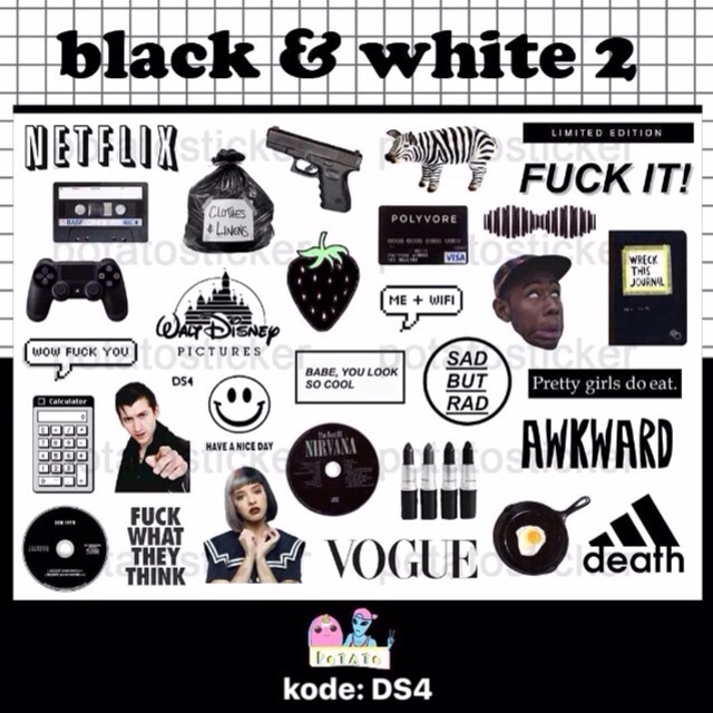 

black and white 2 - sticker tumblr