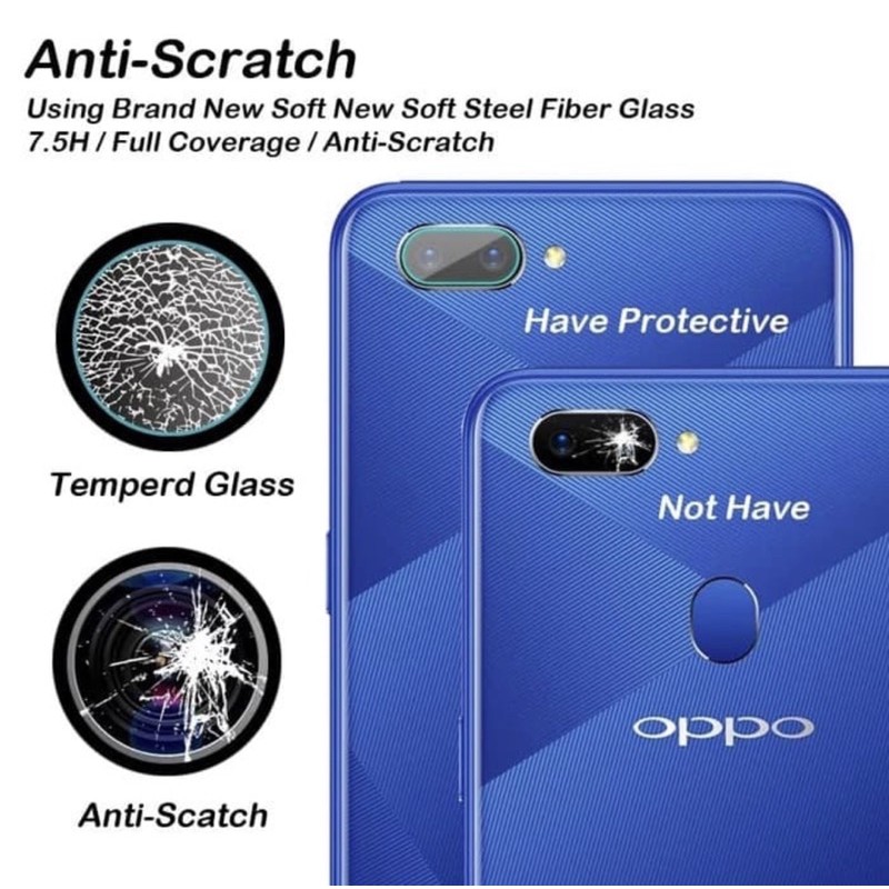 Tempered Glass Full Lem Oppo A3S + Temper Glass Camera 2 in 1 - UA