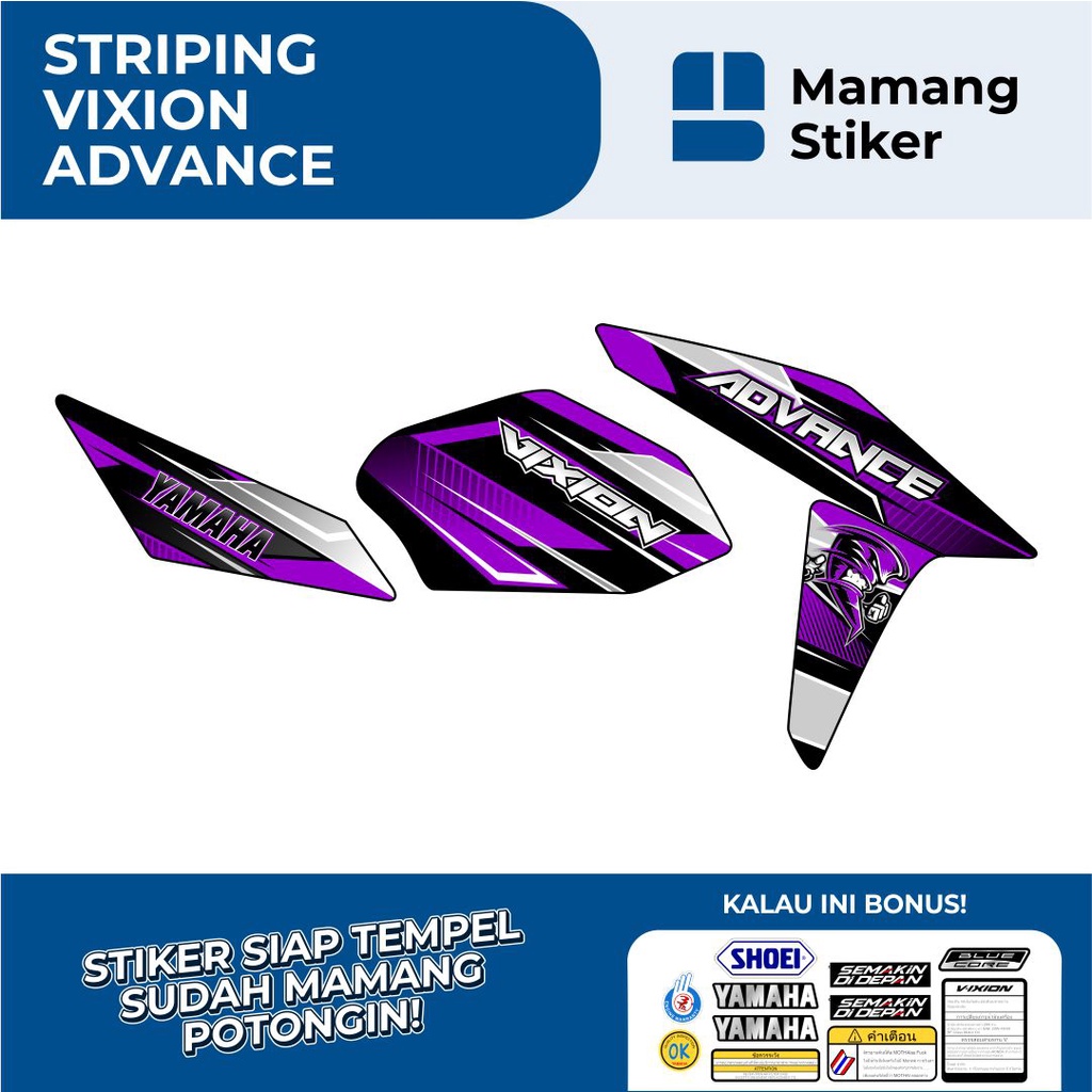 STRIPING VIXION ADVAN 150 NVA VARIASI 8 TWISTER/STIKER YAMAHA VIXION ADVANCE 2015 2016 2017/STICKER 
