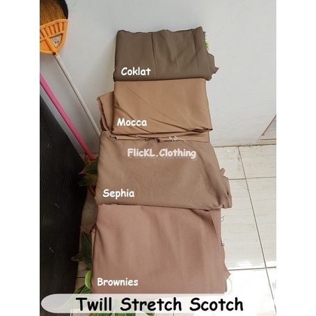 Bahan Kain Chino Twill Scotch 20/10 Katun Twill Stretch Melar