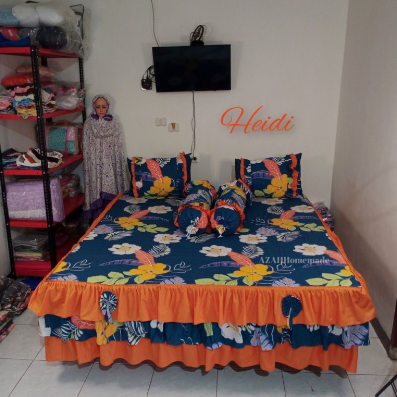 Sprei Rempel Pengantin Rumbai Susun Sprei Katun Homemade Rumbai Tumpuk Motif Heidi Sprei Katun Star