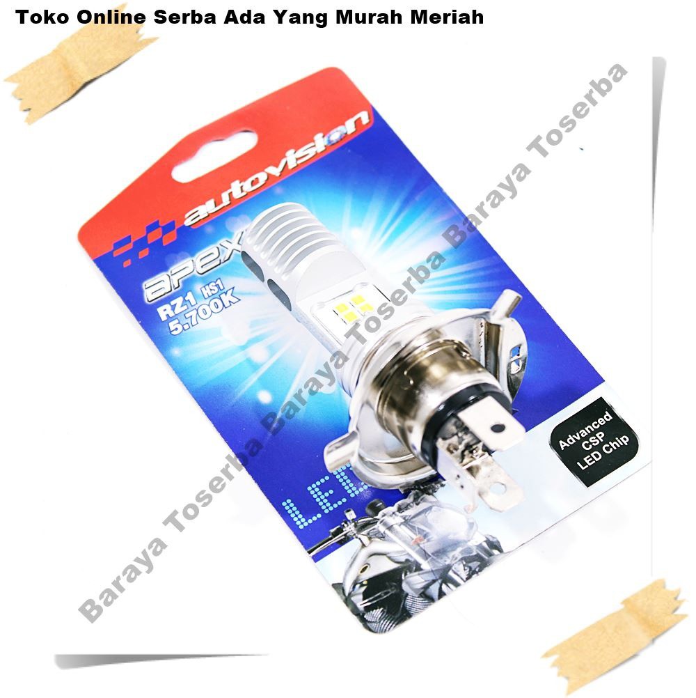 Lampu MOTOR Bohlam LED Autovision H4 Motor Sport Scoopy Ninja CBR Vixion Dll 3 Kaki Putih