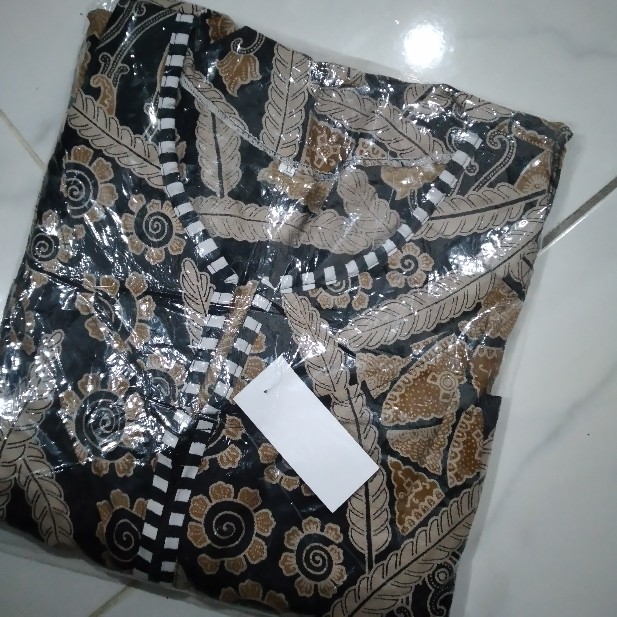 Tunik Batik Model Zipper Depan Pola Sogan Lawasan Ori Seragam Terbaru Fashion Wanita Modern 210509