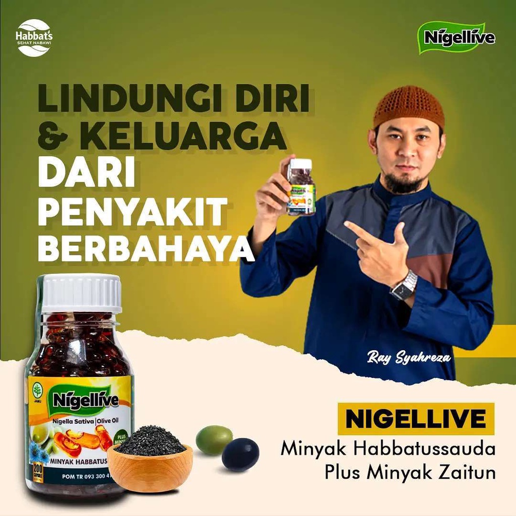 Habbatussauda NIGELLIVE  plus Minyak Zaitun Kapsul Oil