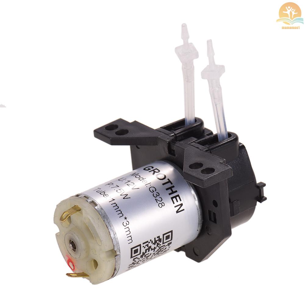 GROTHEN DC 12V Dosing Pump Peristaltic Pump Mini Water Liquid Pump Peristaltic Tube Head Self-Priming Function for Aquarium Lab Chemical Analysis Dosing Additives, L Style