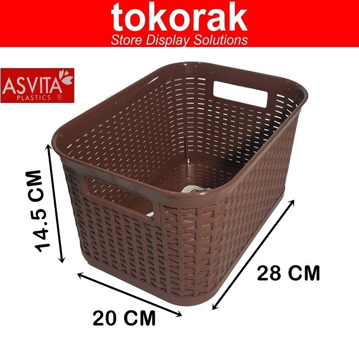 ASVITA KERANJANG MANHATTAN BK284 STORAGE BASKET KERANJANG PLASTIK SEGI