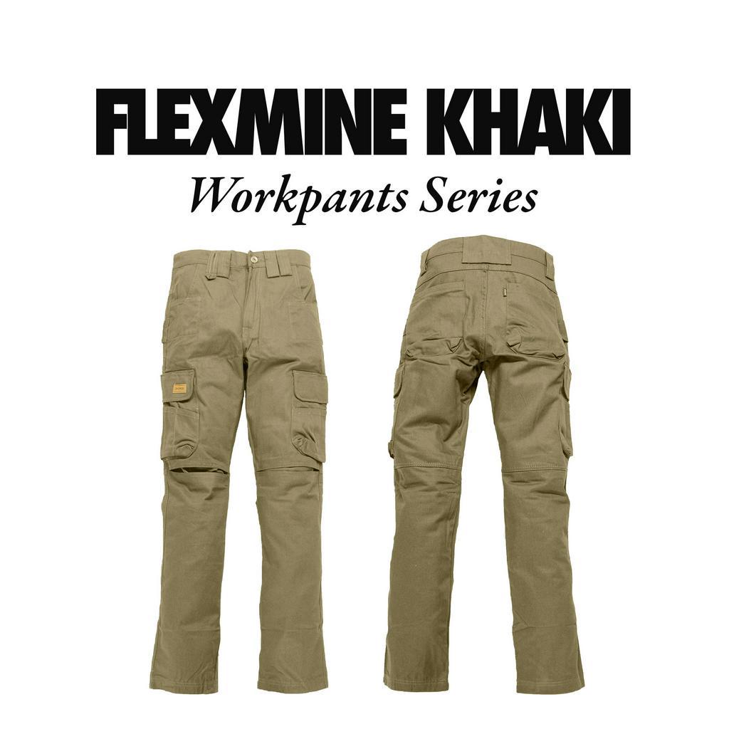 FLEXMINE KHAKI-Workpant, Celana Kargo / untuk membawa peralatan dan mobilitas yang tinggi