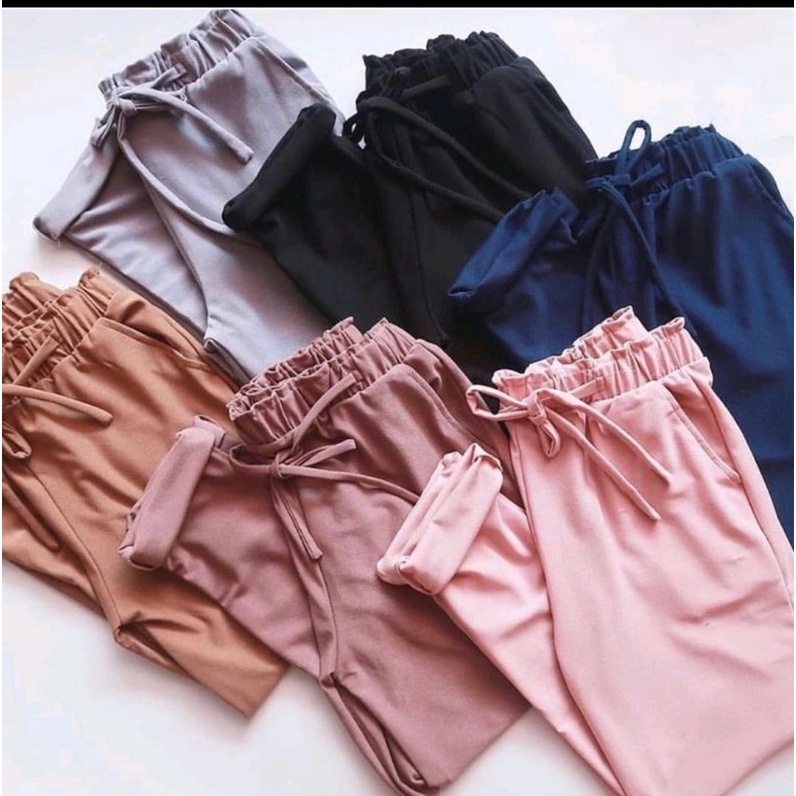 DOTY JUMBO PANTS CELANA PANJANG BAHAN MILANO SERA PANTS / RIBBONA