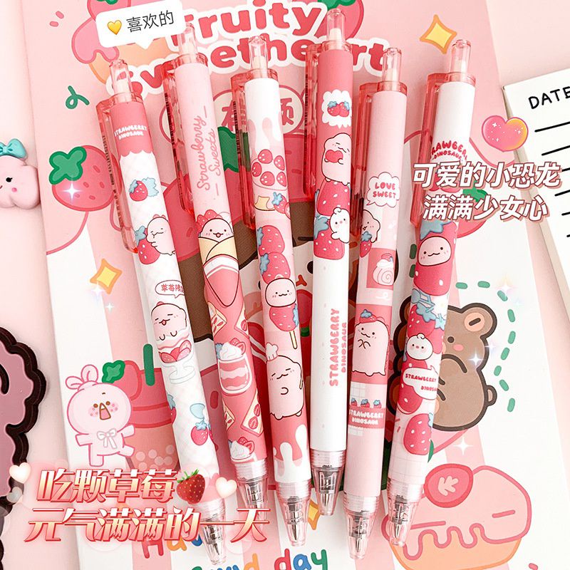 

1PC Strawberry Dino Gel Pen