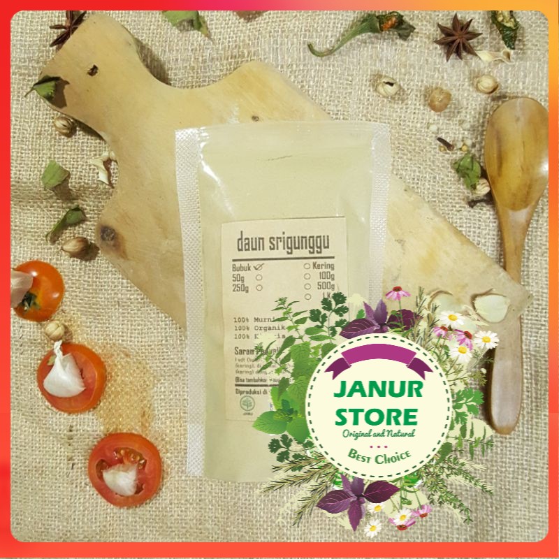 

DAUN SRIGUNGGU / SENGGUGU BUBUK 250 GRAM - Clerodendron Serratum - MURNI - JSR - REMPAH