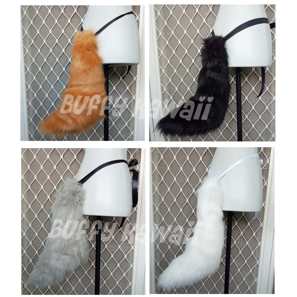 Fox tail realistic furry animal cosplay halloween party accessories dog cat bunny shippo costume