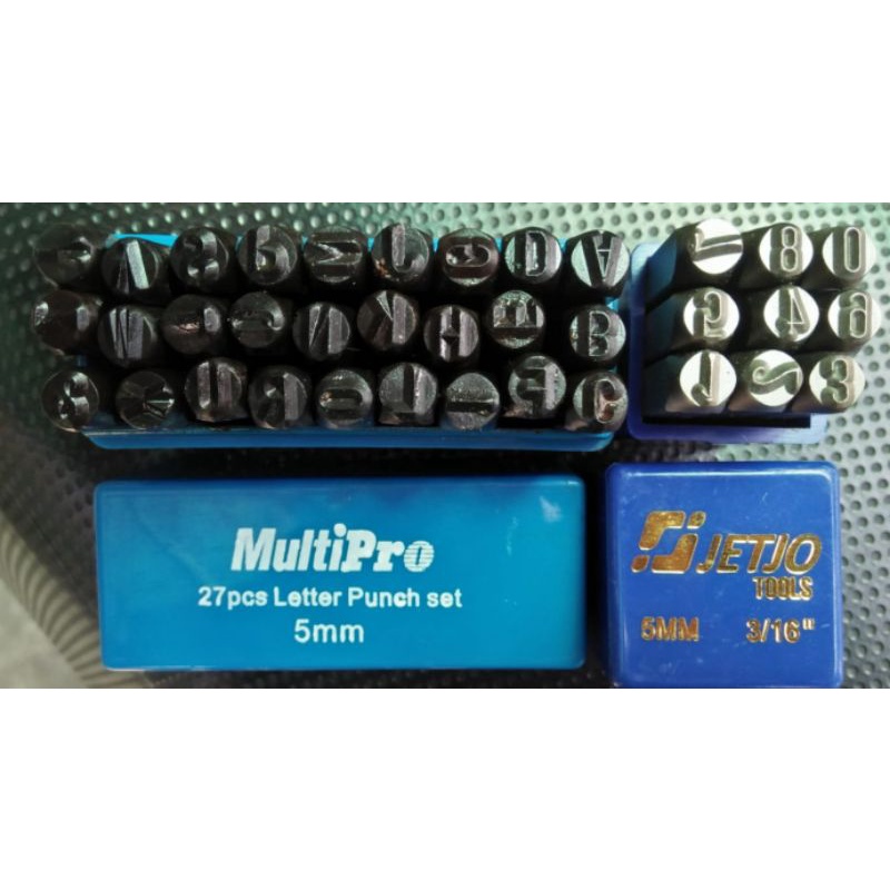 Satu Set Alat Ketok Nomor Angka Huruf Mesin 5 MM Letter Punch