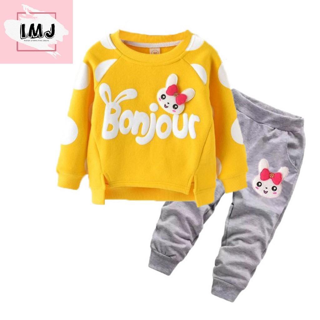 COD SETELAN ANAK BAJU ANAK // SETELAN ANAK PEREMPUAN // SETELAN BONJOUR KIDS ANAK 1-5TAHUN