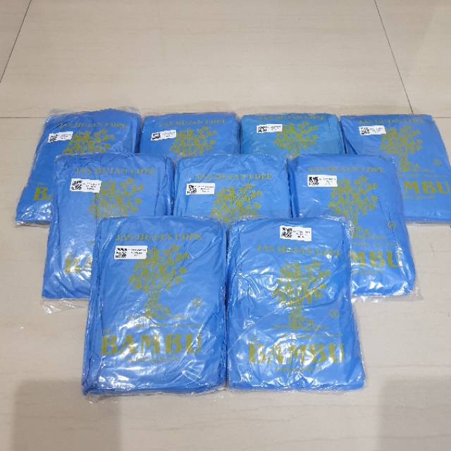 Jas Hujan Ponco Plastik Bambu LDPE Kresek Ringan
