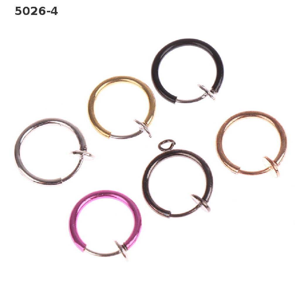 5026-4 Clip Earrings Fake Spring On Nose Clips Ring Stealth Hoop Lip Ring No Piercing 5026-4