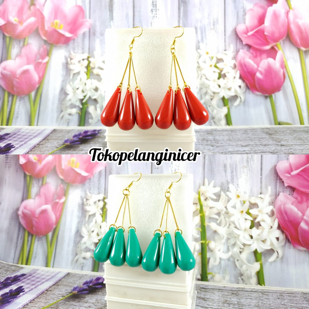 Anting Hijab kekinian murah model Tetes panjang fashion Tokopelanginicer