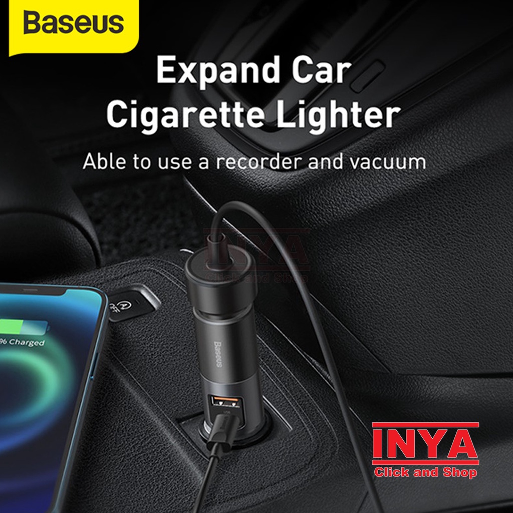 BASEUS CAR CHARGER U+C 120W WITH CIGAR LIGHTER 2-in-1 CCBX-120CX - Charger Mobil