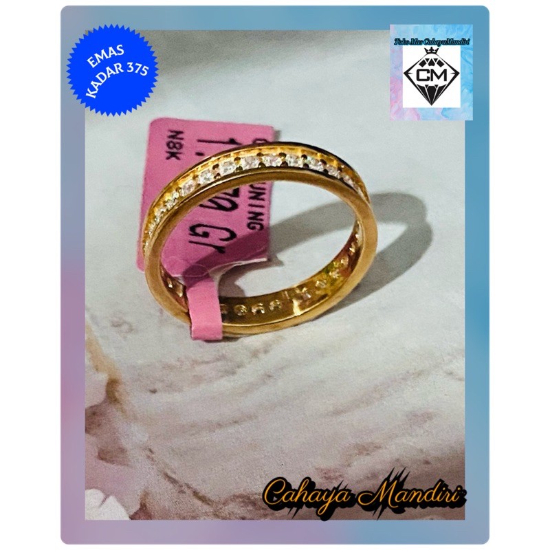 Cincin Emas Kadar 375 (8K) Berat +/- 1,87 Gram