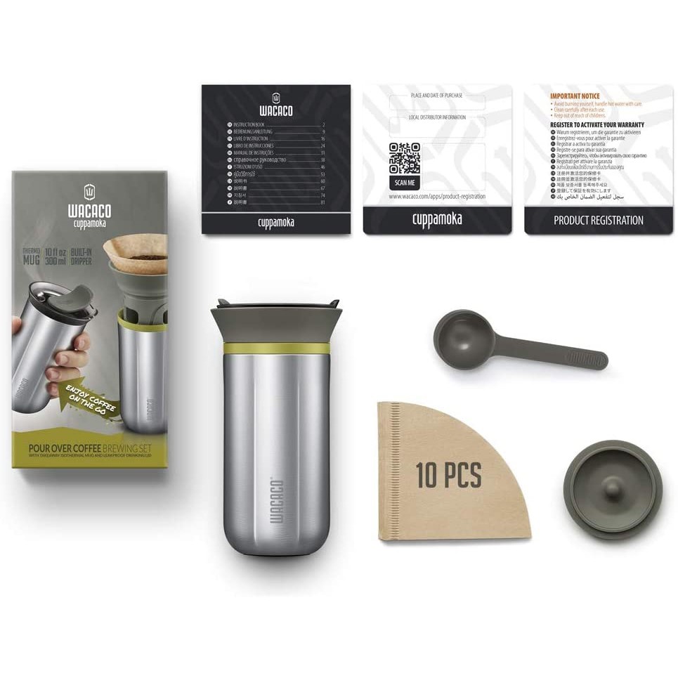 WACACO CUPPAMOKA - Portable Pour Over Coffee Maker - 300ML Capacity - Mug Kopi Portabel + Saringan