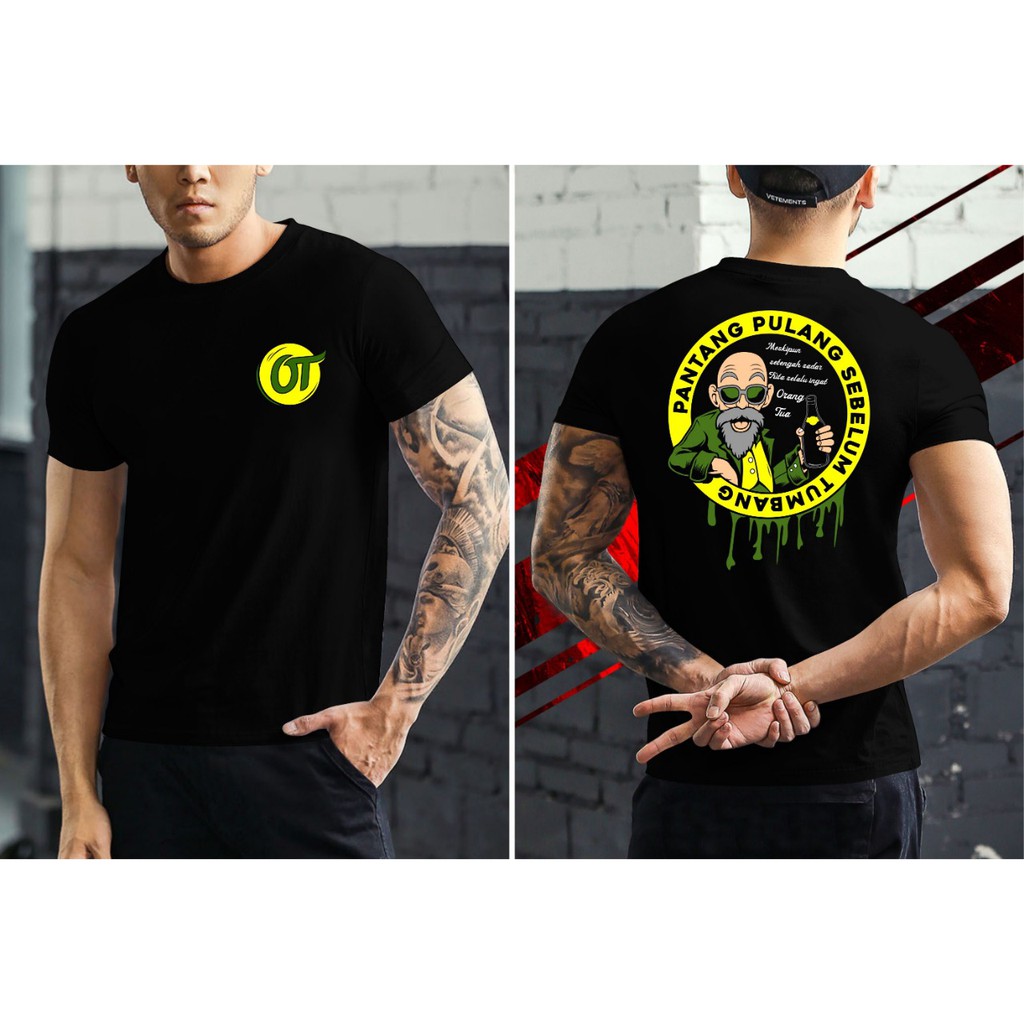  Kaos Orang tua  pantang pulang lingkar distro zuperone 