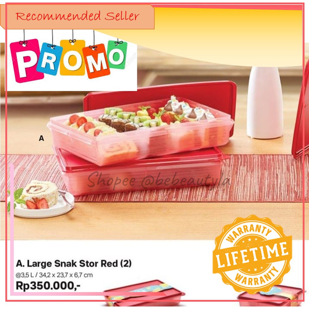 PROMO Large Snack Stor Red Tupperware