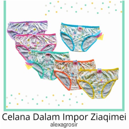 GROSIR 12 PCS Celana Dalam Wanita Motif Ukuran ampe extra jumbo size L ,XL, Merk Ziaqimei